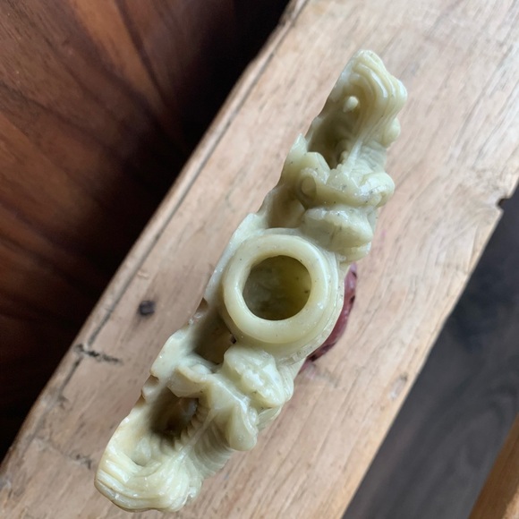 Vintage Foo Dog Carved Sandstone Sculpture - Picture 9 of 10